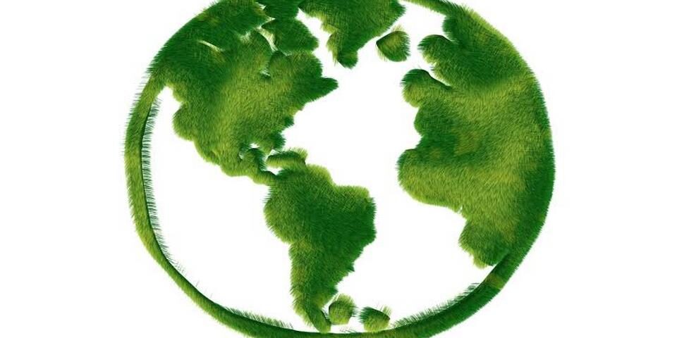 logo planeta tierra en color verde